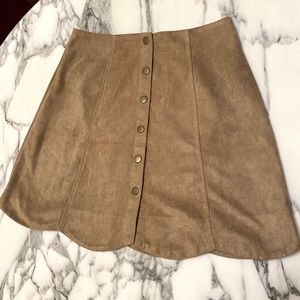 Blue Rain Faux Suede Skirt